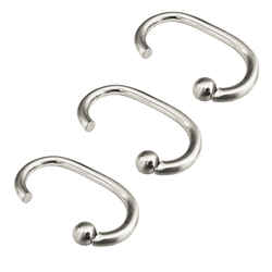 Excell Silver Silver Metal Deluxe Shower Curtain Rings 12 pk