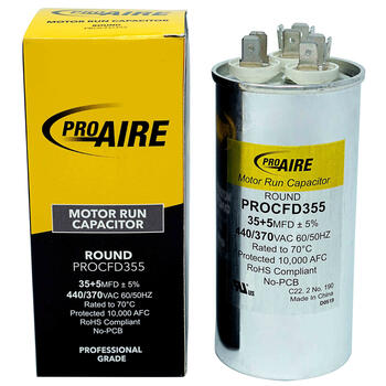 Perfect Aire Pro 35+5 MFD 370 volt Round Run Capacitor