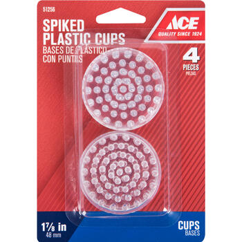 Ace Plastic Spiked Caster Cup Clear Round 1-7/8 in. W 4 pk