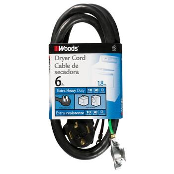 Woods 10/4 250 volts Dryer Cord 6 ft. L