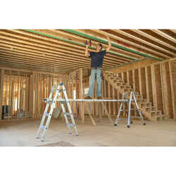 Werner 17 ft. H X 16 in. W Aluminum Articulating Ladder Type 1A 300 lb
