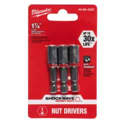 Milwaukee SHOCKWAVE IMPACT DUTY 1/4 inch drive in. x 1.875 in. L Nut Driver Set Hex Shank 3 pc.