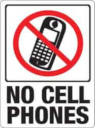 Hy-Ko English 9 in. W x 12 in. H Sign Plastic No Cell Phones