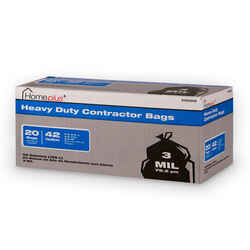 Home Plus 42 gal. Contractor Bags Flap Tie 20 pk