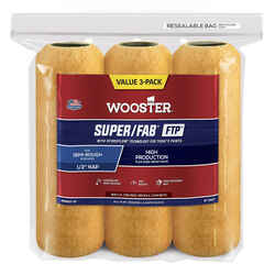 Wooster Super/Fab FTP Synthetic Blend 9 in. W X 1/2 in. S Paint Roller Cover 3 pk
