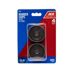 Ace Rubber Caster Cup Brown Round 1-3/4 in. W 4 pk