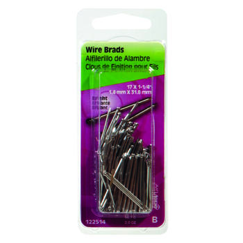 HILLMAN 17 Ga. x 1-1/4 in. L Bright Steel Brad Nails 2 oz.