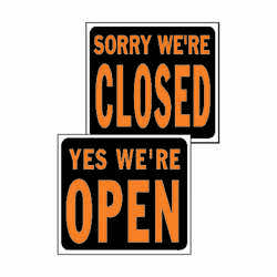 Hy-Ko Hy-Glo English Black Open/Close Sign 14.5 in. H x 18.5 in. W