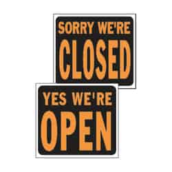 Hy-Ko Hy-Glo English Black Open/Close Sign 14.5 in. H x 18.5 in. W