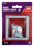 Ace 2-1/2 in. H x 3.75 in. W x 2-1/2 in. D Zinc Inside L Corner Brace