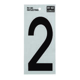 Hy-Ko 6 in. Reflective 2 Number Self-Adhesive Vinyl Black