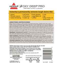 Bissell Oxy Deep Pro No Scent Stain Remover 22 ounce Liquid