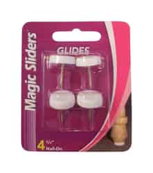 Magic Sliders Plastic Nail-On Heavy Duty Glide Round 3/4 in. W Beige 4 pk