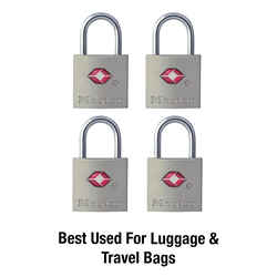 Master Lock 7/8 in. H X 7/16 in. W X 7/8 in. L Steel Key Luggage Lock 4 pk Keyed Alike