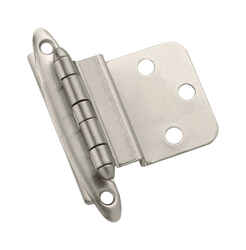 Amerock 2 in. W x 2-3/4 in. L Satin Nickel Steel Decorative Hinge 10 pk