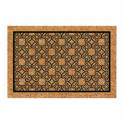 DeCoir Piedmont Tan/Black Coir Nonslip Door Mat 24 in. L x 36 in. W