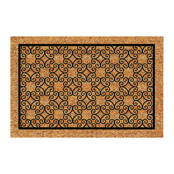 DeCoir Piedmont Tan/Black Coir Nonslip Door Mat 24 in. L x 36 in. W