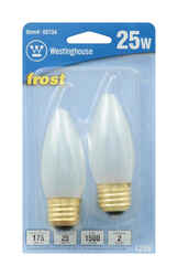 Westinghouse 25 watts B11 Incandescent Bulb 175 lumens Warm White Decorative 2 pk