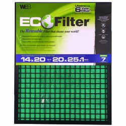 Web Eco Filter 14 in. W X 25 in. H X 1 in. D Polyester 7 MERV Air Filter