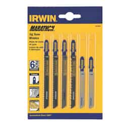 Irwin 4 in. Carbon Steel T-Shank Jig Saw Blade Set Assorted TPI 6 pk