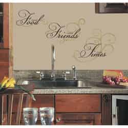 Roommates 2.5 in. W X 9 in. L Good Food Good Friends Good Times Peel and Stick Wall Decal