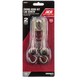 Ace Small Zinc-Plated Silver Steel 4 in. L Swing Hook Kit 2 pk 225 lb.