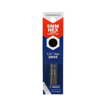 Best Way Tools Hex Recess 5 mm x 1 in. L Tamper-Proof Security Bit 1/4 in. Hex 1 pc.