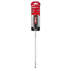 Milwaukee 10 in. Slotted Cabinet 1/4 in. Chrome-Plated Steel Red 1 pc. Screwdriver Cushion Grip