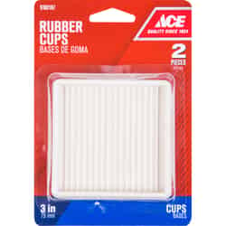 Ace Rubber Caster Cup White Square 3 in. W x 3 in. L 2 pk