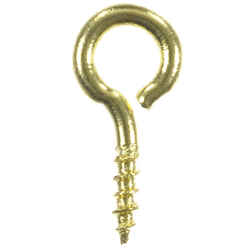 Ace 1/16 in. Dia. x 7/16 in. L Polished Brass Screw Eye 4 lb. 7 pk