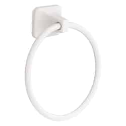 Franklin Brass Futura White Towel Ring 5.91 in. L Die Cast Zinc