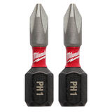 Milwaukee SHOCKWAVE Phillips #1 x 1 in. L Impact Insert Bit Steel 1/4 in. 2 pc. Hex Shank