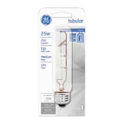GE Lighting 25 watts T10 Incandescent Bulb 250 lumens White Tubular 1 pk