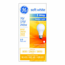 GE Lighting Reader Light 70/170/240 watts A21 Incandescent Bulb 800/2,800/3,600 lumens Soft Whit
