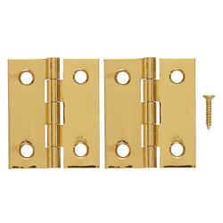 Ace 1-1/2 in. W x 1-1/4 in. L Polished Brass Brass Broad Hinge 2 pk