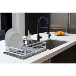 Ta Da 17-13/16 in. W x 5-5/16 in. H Aluminum/Silicone Dish Rack/Mat Set