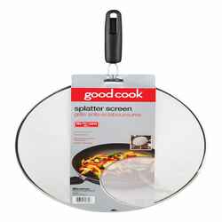Good Cook 11-1/4 in. L Silver/Black Stainless Steel Splatter Screen