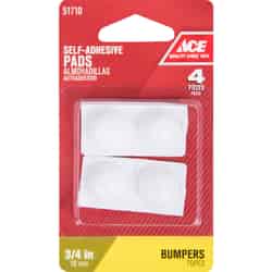 Ace Vinyl Self Adhesive Bumper Pads White Round 3/4 in. W 4 pk