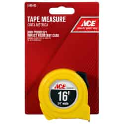 Ace 16 ft. L x 0.75 in. W High Visibility Tape Measure Yellow 1 pk