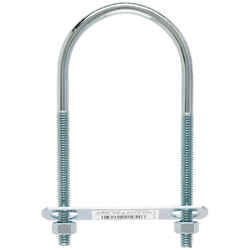Hampton 3/8 in. x 2-1/2 in. W x 5-1/4 in. L Coarse Zinc-Plated Steel U-Bolt