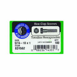 HILLMAN 5/16-18 in. Dia. x 1 in. L Stainless Steel Hex Head Cap Screw 100 box
