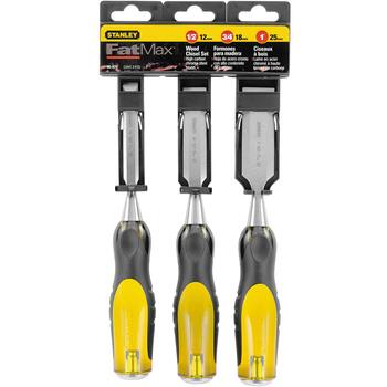 Stanley FaxMax Thru-Tang 1/2 W x 9 in. L Steel Wood Chisel Set Yellow 3 pc.