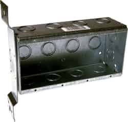 Raco 7-5/8 in. Rectangle Steel 4 Gang Outlet Box Gray 4 gang