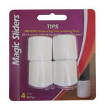 Magic Sliders Vinyl Leg Tip Round 1-1/8 in. W White 4 pk