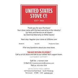 US Stove  Ashley  EPA Certified 2200 sq. ft. Wood Pellet  Stove  40 lb. capacity Hopper 