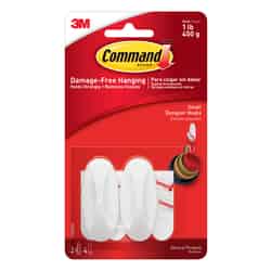 3M Command Small Plastic 2-1/8 in. L Hook 2 pk