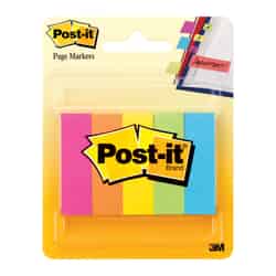 Post-It 0.5 in. W x 1.8 in. L Assorted Page Markers 5 pad