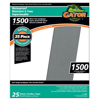 Gator 11 in. L X 9 in. W 1,500 Grit Silicon Carbide Waterproof Sandpaper 1 pk