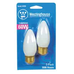 Westinghouse 60 watts B11 Incandescent Bulb 525 lumens White Decorative 2 pk