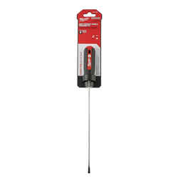 Milwaukee 8 in. Slotted Cabinet 3/16 in. Screwdriver Chrome-Plated Steel Red 1 pc. Cushion Grip